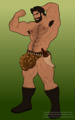 headingsouthart:  Commission: Jungle Wrestler commission for