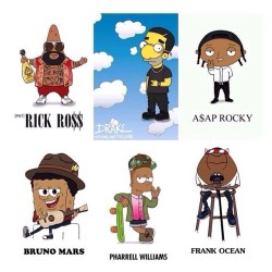 swiph:  #Rap Toons… #drake #rickross #pharrellwilliams #brunomars