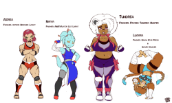 Updated my old wrestler girl OCs