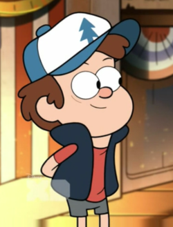 journal-three:  Dipper’s standing with his hands behind his