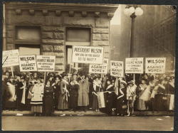 vintageeveryday:  Suffragists demonstrating against Woodrow Wilson