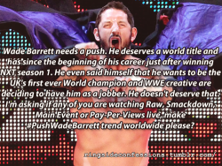 ringsideconfessions:  “Wade Barrett needs a push. He deserves