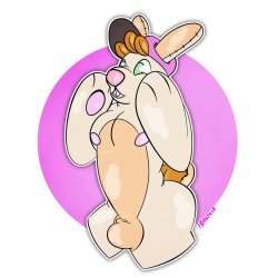 spacepupx:Harvey.My rabbit fursona as an inflatable and a plushsuit.Never