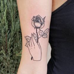 therubygore:  A delicate hand holding a rose, thank you so much