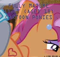 > Fully Adult Cartoon Horses Experiencing Full Frontal Friendship