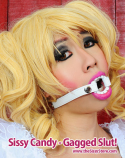 sissymaids:  Gagged sissy candy 