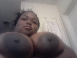 wellhung90:  Big tits and areolas with hairy pussy and big juicy