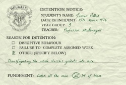 hmionegrangr:  Marauder’s Era Detention Slips: ( 1 / ∞ )