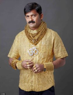  Indian man spent £14,000 on a solid gold shirt in the hope