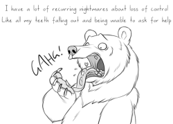 bearlyfunctioning:  Comic #179: Recurring Nightmares - Patreon