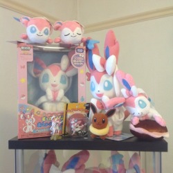 yoshijoshii:  My Sylveon collection so far! I love the pink fairy