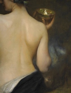 moerae:A Nude Bacchante with a Child Faun (detail) Arthur Hacker