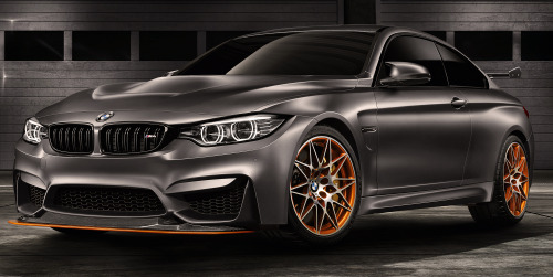 carsthatnevermadeit:   BMW Concept M4 GTS Concept, 2016.Â BMW M Division is presenting an initial preview of a high-performance model for use on the road and, above all, on the race track.Â The world premiere of the BMW Concept M4 GTS takes place today