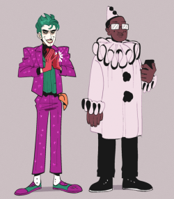 ohcorny:the joker and his new henchman, pagliacci, who is literal