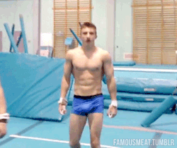 famousmeat:  Shirtless gymnast Sam Oldham bulges in underwear