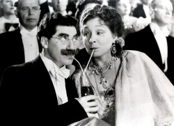  Groucho Marx and Margaret Dumont sip up the good life At The