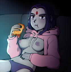 vanillycheesecake: young adult Raven alone on a friday night