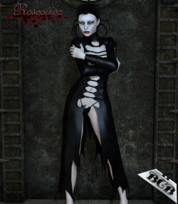 Calling all fans of BoxcutterBeauty! Which is everybody, duh! Check out Roseotica! The beauty of a rose and the sharpness of a thorn. Roseotica fall under her spell. Beautiful outfit!   There are 8 textures, Black Leather, Gold Silk, Red Silk, Blue Silk,