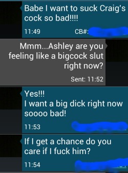 ashandj:Ashley is finally taking Craigâ€™s big cock It&rsquo;s taken long enough! Regardless, I still plan on introducing Ashley to my big cock one day. I&rsquo;m not Ron Jeremy (Thank God!), but Mr. Hotwifetexts is swinging a pretty decent sized dick