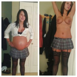 danahess94:  Pregnant Schoolgirl and non pregnant Schoolgirl