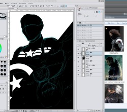 Work in progress of the Captain America: The Winter Soldier print