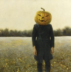 master-painters:  Jamie Wyeth - Pumpkinhead (Self-Portrait) -