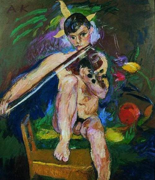 arteefalo:// #arteefalo  Artist: Anton Kolig  Title: Seated boy