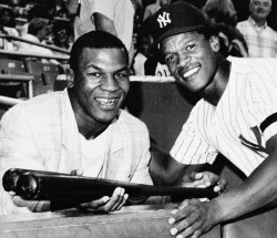 Mike Tyson & Rickey Henderson - Yankee Stadium, Bat Day (1986)