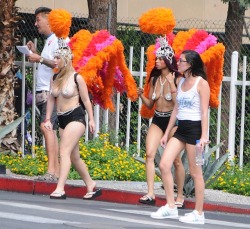 These are my favorite costumes on the strip. And look, a pierced