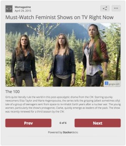 aaronginsburg:  The 100 :“Must-Watch Feminist Shows On TV Right