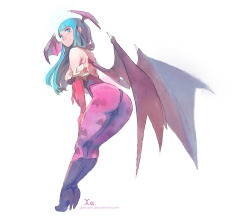 xa-colors:  Morrigan for fun Made with paint tool saï 