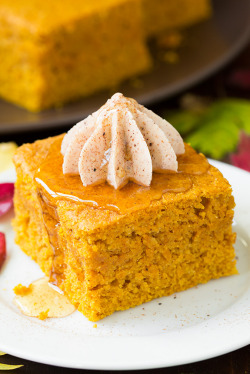 do-not-touch-my-food:  Pumpkin Cornbread with Cinnamon Honey