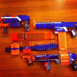 Just added a few new pieces to our #nerf gun collection. #westaystrapped