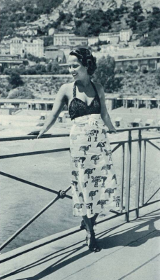 yesterdaysprint:Merle Oberon in Monte Carlo, 1934
