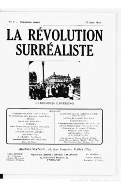 Covers of La Révolution Surréaliste No. 7 & 8, 1926
