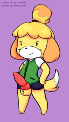 furfireburst: Took another shot at coloring @somnamg‘s Isabelle