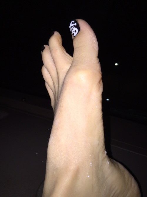 A lot of you wanted to know if my husband got his wish to eat the cum off of my feet.Â  The answer is yes and no.Â  Yes, he got toÂ eat upÂ most of it.Â  He got the right foot totally cleaned up, but on the left one we were interrupted as the people start