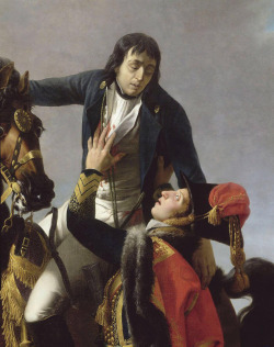 The death of general Desaix in the arms of the son of consul
