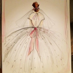 csiriano:  Sketch of the day: Tulle wedding gown with satin ribbon