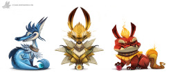 cryptid-creations:  Daily Painting 756. Kanto - Eeveelutions