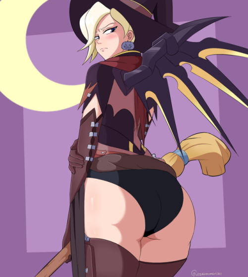 ninsegado91:  grimphantom2:  zeromomentaii:    Witch Mercy butt. Casting the best charm.  Sketches and early access on patreon.    HUGE!  