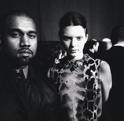 cartixr:  jenner-news:  Kendall and Kanye backstage today at