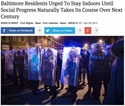 theonion:  Baltimore Residents Urged To Stay Indoors Until Social