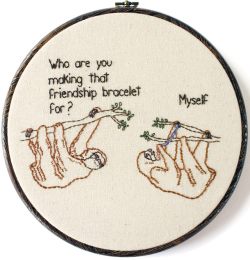 lazypacific:  Friendship Sloths Hand Embroidery by WhatParty