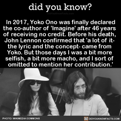 did-you-kno:  In 2017, Yoko Ono was finally declared the co-author