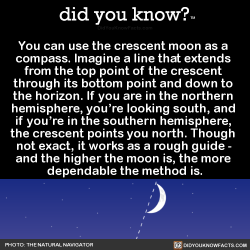 did-you-kno:  You can use the crescent moon as a  compass. Imagine