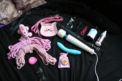pervykitty:Big-Girl Toy Bag :D Two lengths of baby pink cotton