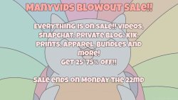 gothamswhore:  Manyvids Blowout Sale!!Everything is 25-75% off