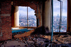 abandonedandurbex: Great views of the city from this room [1279