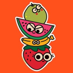 uijung:  New die-cut sticker 💡☑️ 🍐🍉🍌🍓  . .